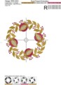 Якобинские Гранаты Венок Дизайн машинной вышивки - 4 размера