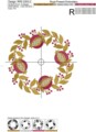 Якобинские Гранаты Венок Дизайн машинной вышивки - 4 размера