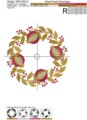 Якобинские Гранаты Венок Дизайн машинной вышивки - 4 размера