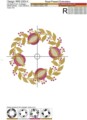 Якобинские Гранаты Венок Дизайн машинной вышивки - 4 размера