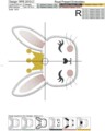 Зайчик в короне Аппликация для машинной вышивки - 3 размера
