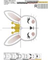 Зайчик в короне Аппликация для машинной вышивки - 3 размера