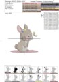 Зайка с бабочкой Дизайн машинной вышивки - 3 размера