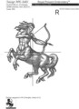 Знак Зодиака Стрелец Дизайн машинной вышивки - 4 размера