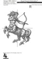 Знак Зодиака Стрелец Дизайн машинной вышивки - 4 размера