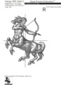 Знак Зодиака Стрелец Дизайн машинной вышивки - 4 размера