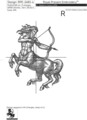 Знак Зодиака Стрелец Дизайн машинной вышивки - 4 размера