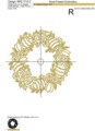 Золотой пасхальный венок для машинной вышивки - 5 размеров