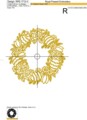 Золотой пасхальный венок для машинной вышивки - 5 размеров