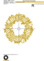 Золотой пасхальный венок для машинной вышивки - 5 размеров