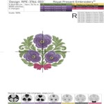 Анютины глазки орнамент бантом - 3 размера