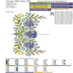 Барочный бордюр с анютиными глазками и незабудками - 4 размера