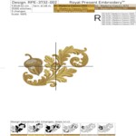 Барочный Орнамент с Желудем - 3 размера