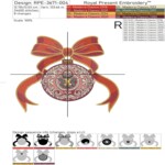 Барокко шар с красным бантом - 4 размера