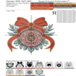 Барокко шар с красным бантом и зеленью - 4 размера