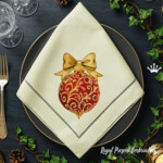 Новогодняя игрушка с барочным узором и бантом - 3 размера