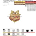 Новогодняя игрушка с барочным узором и бантом - 3 размера