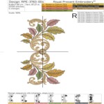 Бордюр Цветные листья и завитки барокко - 4 размера