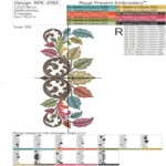 Бордюр Цветные листья и завитки - 4 размера