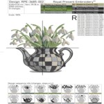 Клетчатый чайник с подснежниками - 4 размера