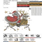 Сказочный Санта на белом олене - 4 размера