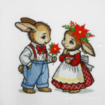 Новогодние мальчик и девочка кролики - 4 размера