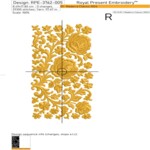 Фрагмент Бордюра розы прямоугольный - 4 размера