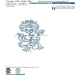 Глубокий Синий цветок Барокко маленький - 4 размера