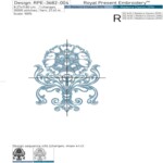 Цветок Барокко Глубокий Синий маленький - 4 размера