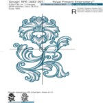 Глубокий Синий цветок Барокко - 3 размера