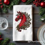 Красная Лошадь барокко портрет - 4 размера