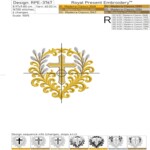 Христианский крест с золотым декором - 4 размера