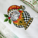 Клетчатый Санта с омелой - 3 размера