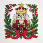 Рождественский Щелкунчик с еловыми ветвями и лентой - 4 размера