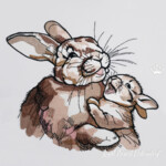 Кролики – мама и малыш большой - 4 размера