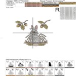 Крошечный кролик-мумия с дубовыми ветками дизайн машинной вышивки - 6 размеров