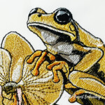 Желтая Лягушка с орхидеей - 3 размера