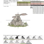 Мама зайчиха с зайчатами - 4 размера
