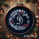 Зимний венок с ягодами и листьями падуба - 3 размера