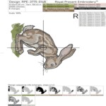 Набор Заяц с цветком и бабочкой - 5 размеров