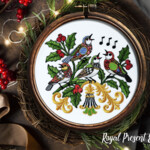 Новогодние поющие птицы набор - 4 размера