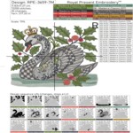 Новогодний лебедь в короне большой - 4 размера