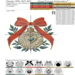 Новогодний шар с сердцем и зеленью - 4 размера