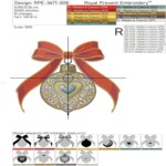 Новогодний шар с праздничной лентой - 4 размера