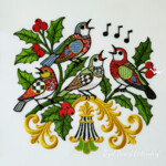 Новогодние поющие птицы набор большой - 4 размера