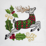 Олень в шотландской клетке с вензелями - 6 размеров