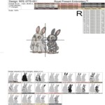 Осенний кролик с тыквой и кролики в костюмах призрака и скелета на Хэллоуин набор