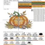 Осенняя тыква с листьями и желудями - 3 размера