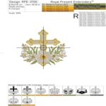 Пасхальный Крест с нарциссами - 3 размера
