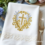 Христианский крест с золотым декором - 4 размера